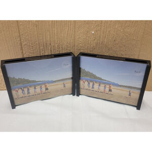 2pc Room Essentials Photo Frame C Shape Horizontal Black 5x7" Photo Holder Wood